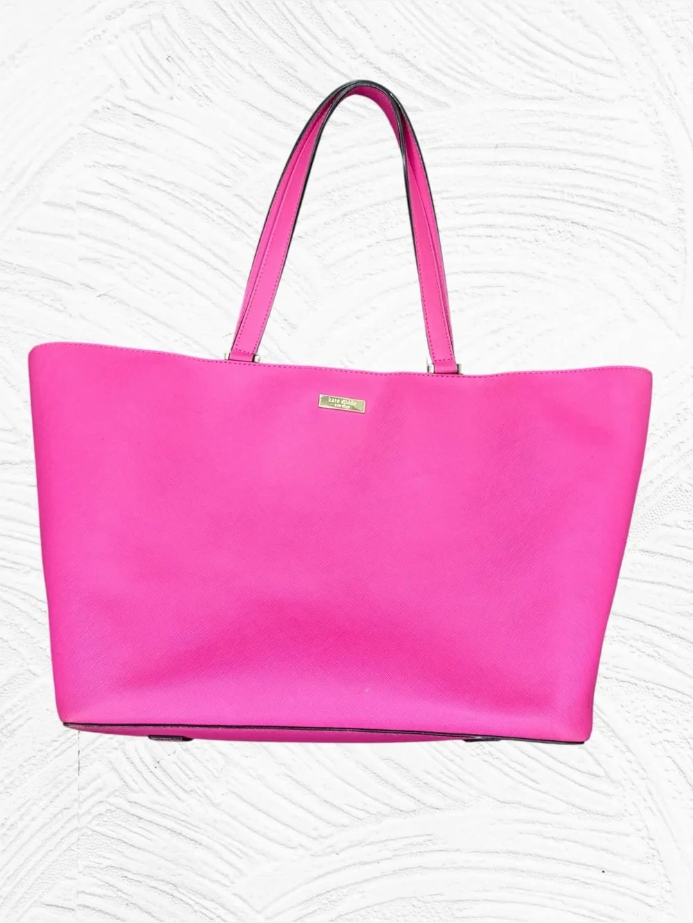 Kate Spade NY Newbury Lane Jules Pink Leather Large Tote Hot Barbie‎ Pink